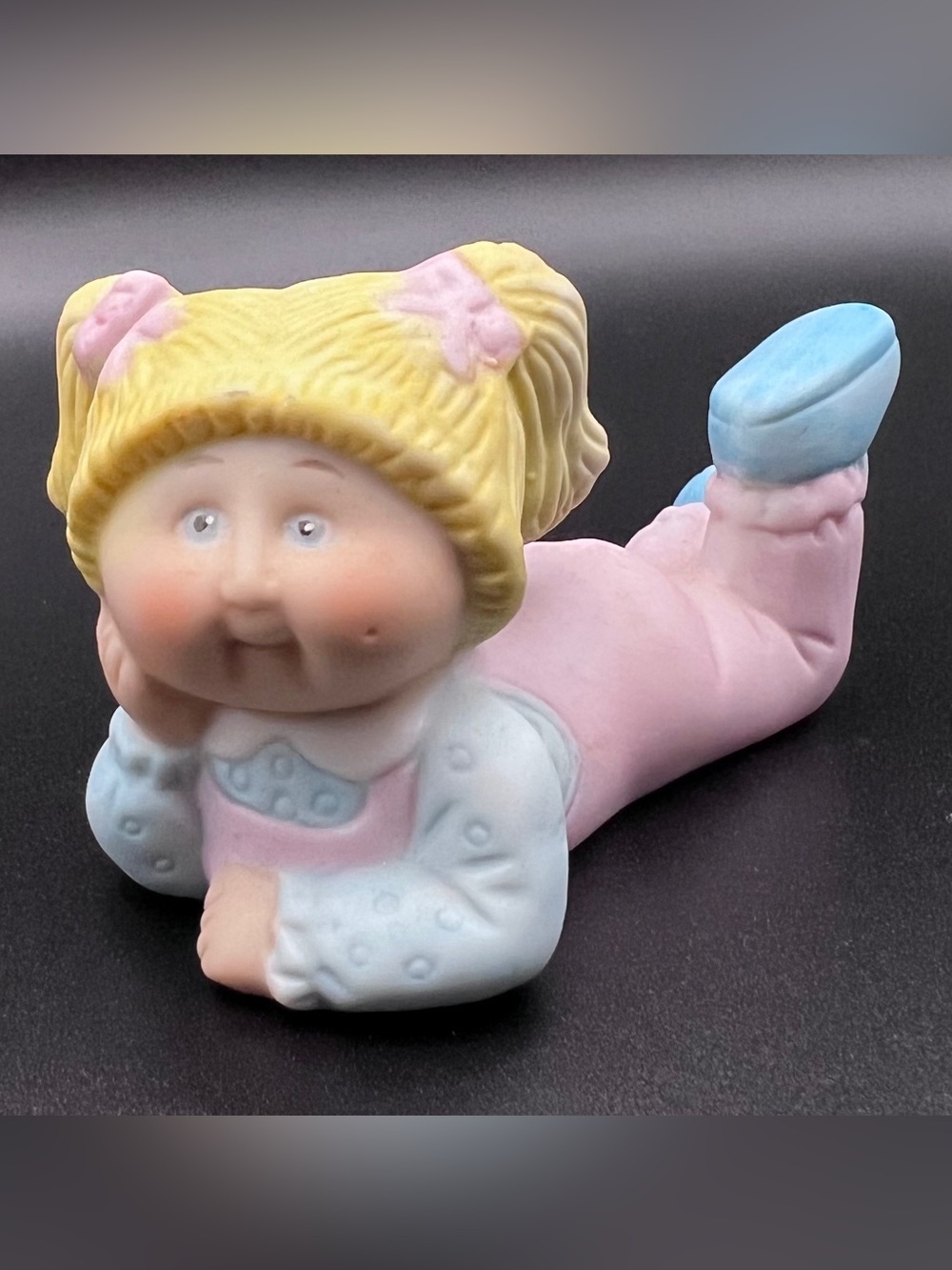 Vintage 1984 Cabbage Patch Kids Porcelain Figurine - Girl in Pink Jumper